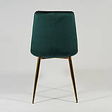 Стілець CHIC VELVET золотий каркас у зеленому кольорі, фото 5