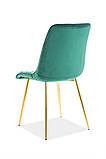 Стілець CHIC VELVET золотий каркас у зеленому кольорі, фото 7