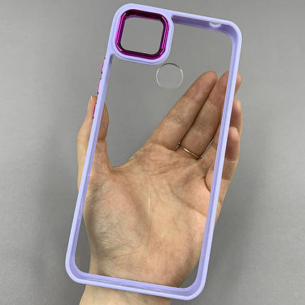 Чохол для Xiaomi Redmi 9C прозорий чохол з кольоровою окантовкою на телефон сяомі редмі 9с бузковий l1n, фото 1