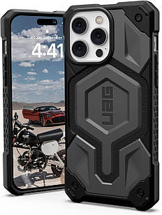 Чохол UAG Monarch Pro Leather MagSafe Silver для iPhone 14 Pro Max