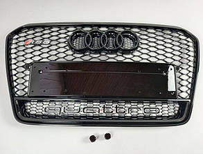 Решітка радіатора Audi A5 в стилі RS5 (2011-2015, чорна, Quattro)