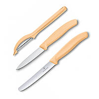 Набор кухонный Victorinox SwissClassic Paring Set 3шт с св.оранж. ручкой (2 ножа, овощечистка Universal) (GB)