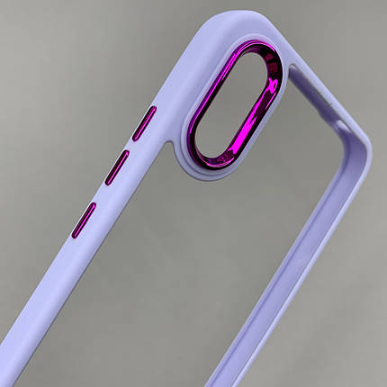 Чохол для Xiaomi Redmi 9A прозорий чохол з кольоровою окантовкою на телефон сяомі редмі 9а бузковий l1n, фото 3