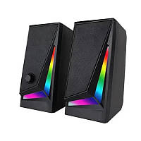 Компьютерные колонки MUSIC DJ MJ-100A 8864 с RGB подсветкой Black