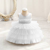 Детское красивое нарядное платье на девочку, белое платьице для малышей