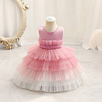 Детское красивое нарядное платье на девочку, розовое платьице для малышей