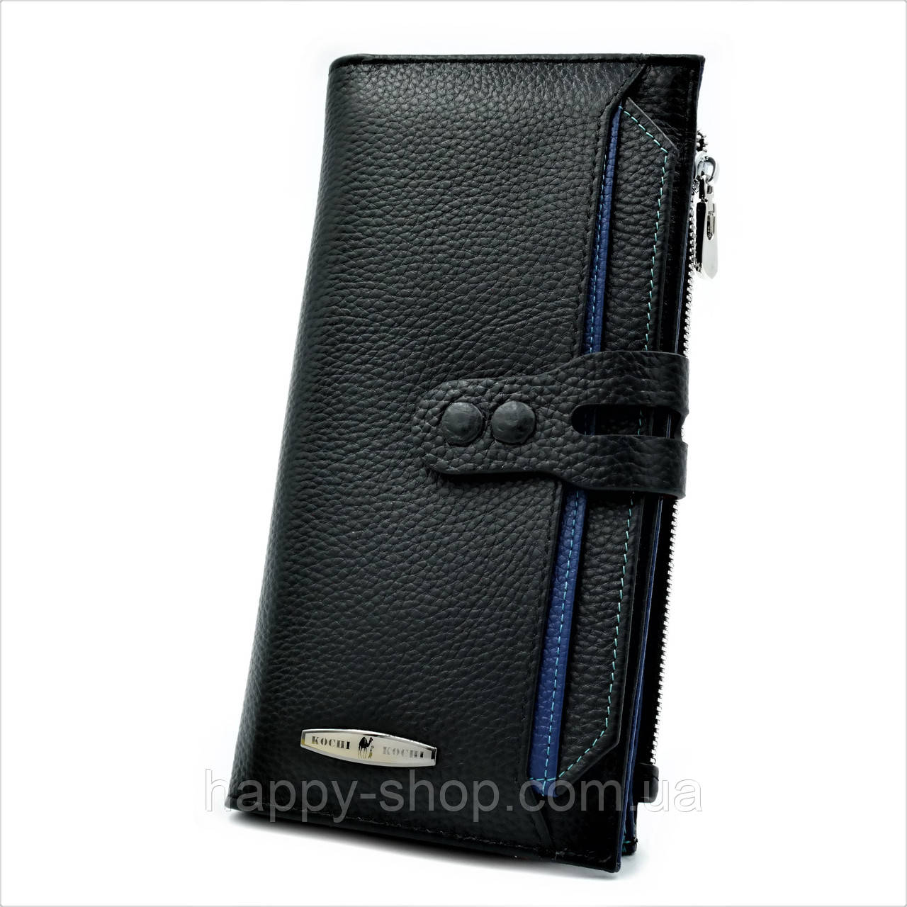 Жіночий шкіряний гаманець Weatro 19,5 х 10 х 2 см Чорний 3H09-K911-2