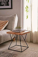 Прикроватный кофейный стол из дерева ручной работы 40х40х70см