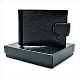 Чоловічий шкіряний гаманець-зажим Weatro 11 х 8 х 1,5 см Чорний wtro-nw-163-33-03, фото 4