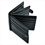 Чоловічий шкіряний гаманець-візитниця Weatro 11 х 8,5 х 2,5 см Чорний wtro-nw-163-34-012, фото 4