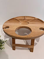 Деревянная посуда винный столик дополнит удобством застолья 35 см.
