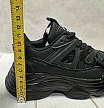 Дитячі кросівки демісезонні Lilin shoes для дівчинки чорні 32-36, фото 4