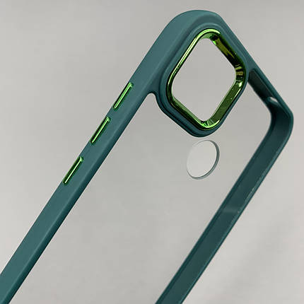 Чохол для Xiaomi Redmi 9C прозорий чохол з кольоровою окантовкою на телефон сяомі редмі 9с зелений l1n, фото 3
