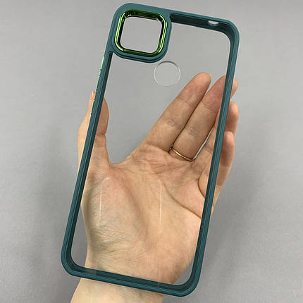 Чохол для Xiaomi Redmi 9C прозорий чохол з кольоровою окантовкою на телефон сяомі редмі 9с зелений l1n, фото 1