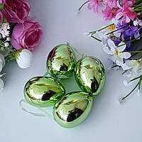 Пасхальні подарунки та прикраси. Набір великодніх яєць 6 см (4 шт). Зелені