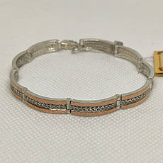 Срібний браслет з золотими пластинами, фото 3