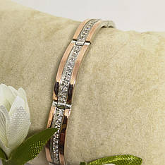 Срібний браслет з золотими пластинами