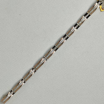 Срібний браслет з золотими пластинами, фото 2