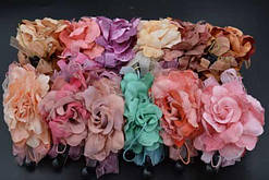 Шпилька для волосся банан 12х6 см квіти мереживо стрічки