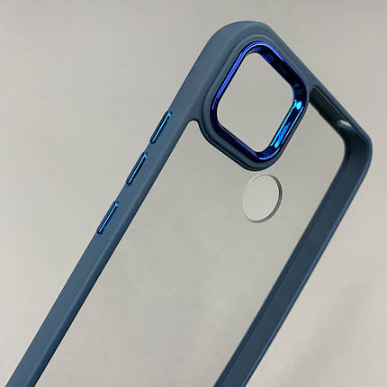 Чохол для Xiaomi Redmi 9C прозорий чохол з кольоровою окантовкою на телефон сяомі редмі 9с синій l1n, фото 3
