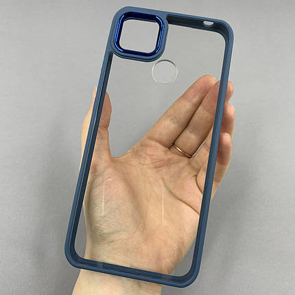 Чохол для Xiaomi Redmi 9C прозорий чохол з кольоровою окантовкою на телефон сяомі редмі 9с синій l1n, фото 1