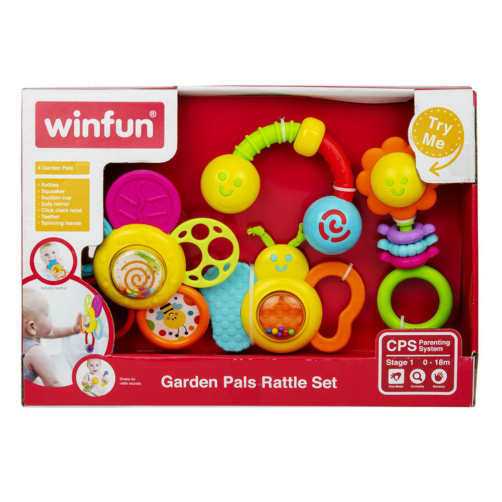 Брязкальця для діток WINFUN 3207-NI набір 4 штуки, прорізувач, квітка 15 см