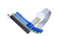 Райзер Riser PCI-E 1x to 16x с разъемом питания