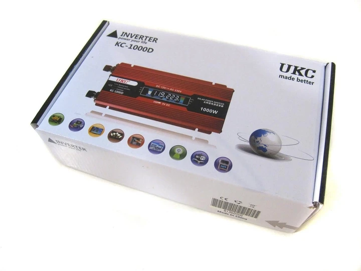 Преобразователь авто инвертор UKC 12V-220V 1000W LCD KC-1000D - фото 5 - id-p2075114700