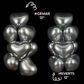 Серце GEMAR-ДЖ 12" 089 Хром Срібне | Shiny Silver, фото 4