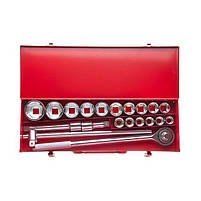 Набір інструментів INTERTOOL ET-6024, 3/4", 20 од. (гол. 19-50 мм) металевий кейс, фото 3