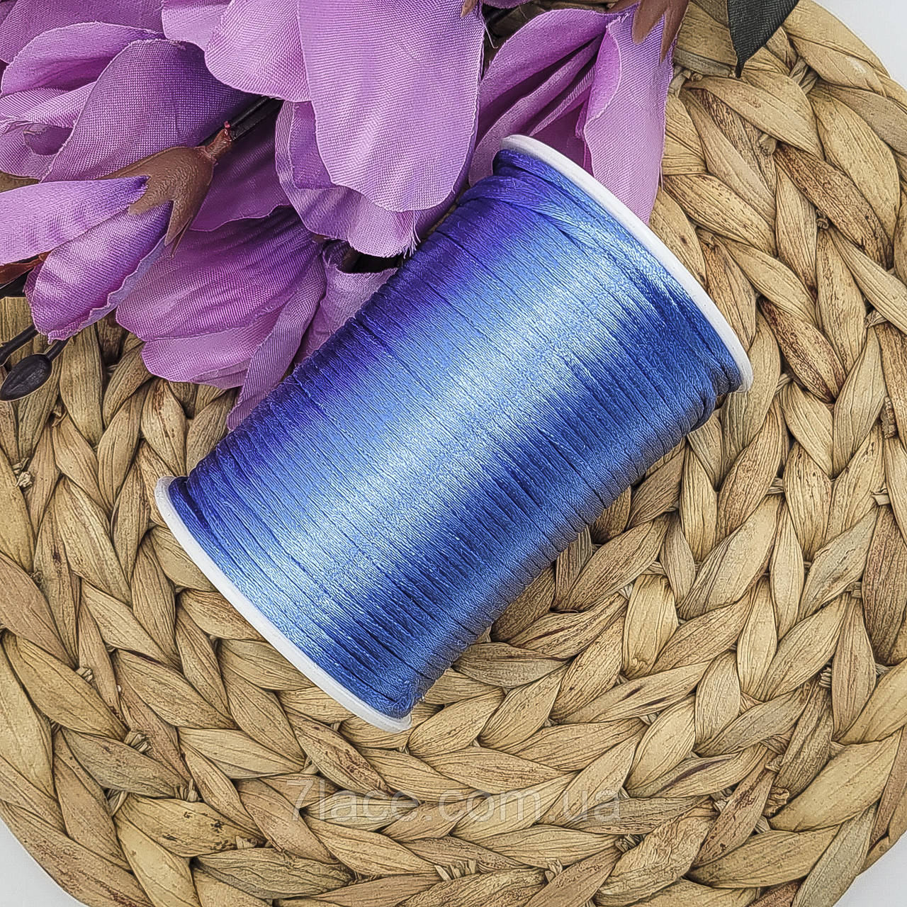 Шнур корсетний (сатиновий, шовковий) / колір ВОЛОШКОВИЙ / 2 мм / замовлення від 1 метра, фото 1