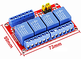 Модуль 4 реле 5В з опторозв'язкою High/Low (220 В 10 А) з клемниками, фото 4