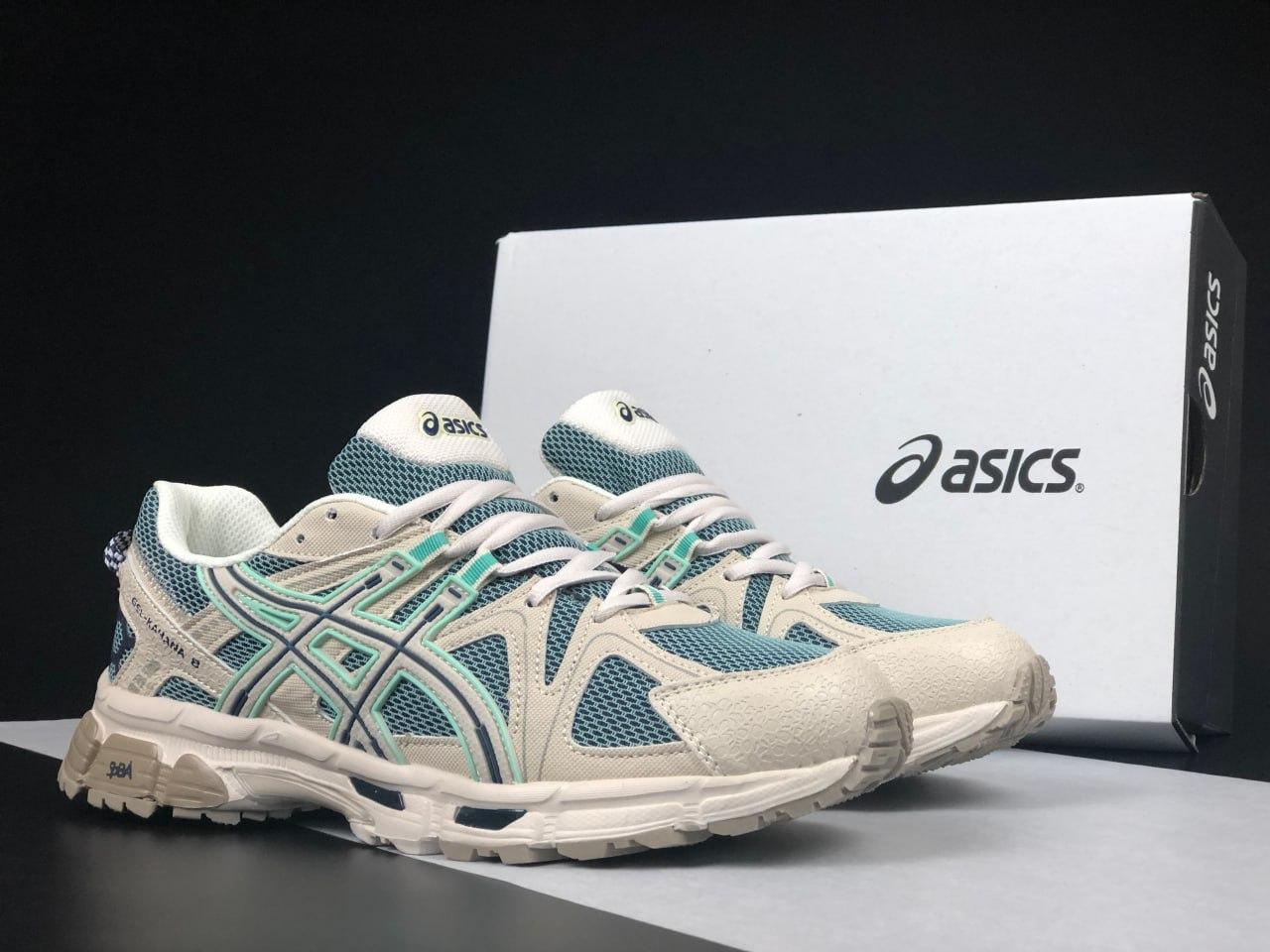 Чоловічі та жіночі кросівки Asics Gel-Kahana 8 Beige Mint (Бежеві) Взуття Асікс Гель Кахана 8 повсякденні шкіра сітка демісезон