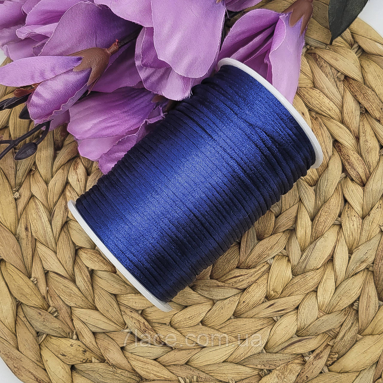 Шнур корсетний (сатиновий, шовковий) / колір САПФІР / 2 мм / замовлення від 1 метра