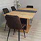 Розсувний обідній стіл дуб крафт золотий Trend D-C Max 160-210х90 см із чорною вставкою на одній ніжці у зал, фото 8
