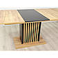 Розсувний обідній стіл дуб крафт золотий Trend D-C Max 160-210х90 см із чорною вставкою на одній ніжці у зал, фото 5