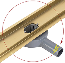 Трап для душу REA NEOX 90 PRO BRUSHED GOLD 2в1 матове золото, фото 2