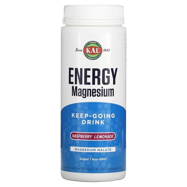 Магній малат у порошку KAL "Energy Magnesium" смак малиновий лимонад, 325 мг (405 г), фото 1
