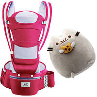 Хипсит, Эрго-рюкзак, кенгуру переноска Baby Carrier 6 в 1 Красный и Пушин кэт с печеньем (n-1392)