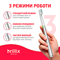 Електрична зубна щітка Brillix Home&Travel Collection Gray, фото 3