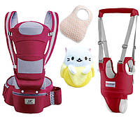 Хипсит Baby Carrier эрго-рюкзак кенгуру переноска 6 в 1 игрушка Пушин кот банан Красный (n-1882)