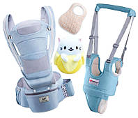 Хипсит Baby Carrier эрго-рюкзак кенгуру переноска 6 в 1 игрушка Пушин кот банан (vol-1877) Синий