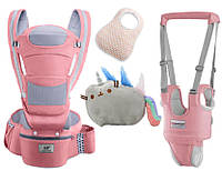 Хипсит Baby Carrier эрго-рюкзак кенгуру переноска 6 в 1 игрушка Пушин кот Радуга (vol-1887) Розовый
