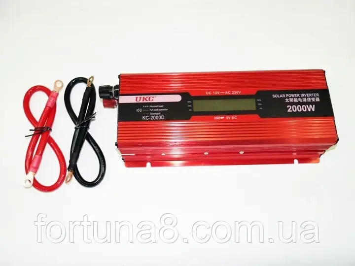 Перетворювач AC/DC KC-2000D 2000W + lcd екран Перетворювач авто (інвертор) UKC 12V-220V 2000W KC-2000d L
