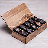 Скринька для годинників 10 відділень з дерев'яною кришкою EB-5.3, фото 3
