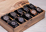 Скринька для годинників 10 відділень з дерев'яною кришкою EB-5.3, фото 5