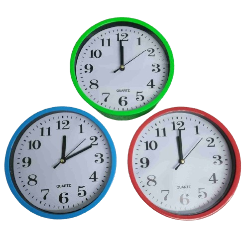 Годинник настінний класика 22*4 см, синій, червоний, зелений, фото 1