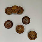 Гудзик під дерево круглий рудий 25мм