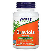 Гравиола (Graviola), Now Foods, 500 мг, 100 вегетарианских капсул (NOW-04703)