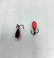 Мормишка чортик Парус чорний-червоний 0,6г